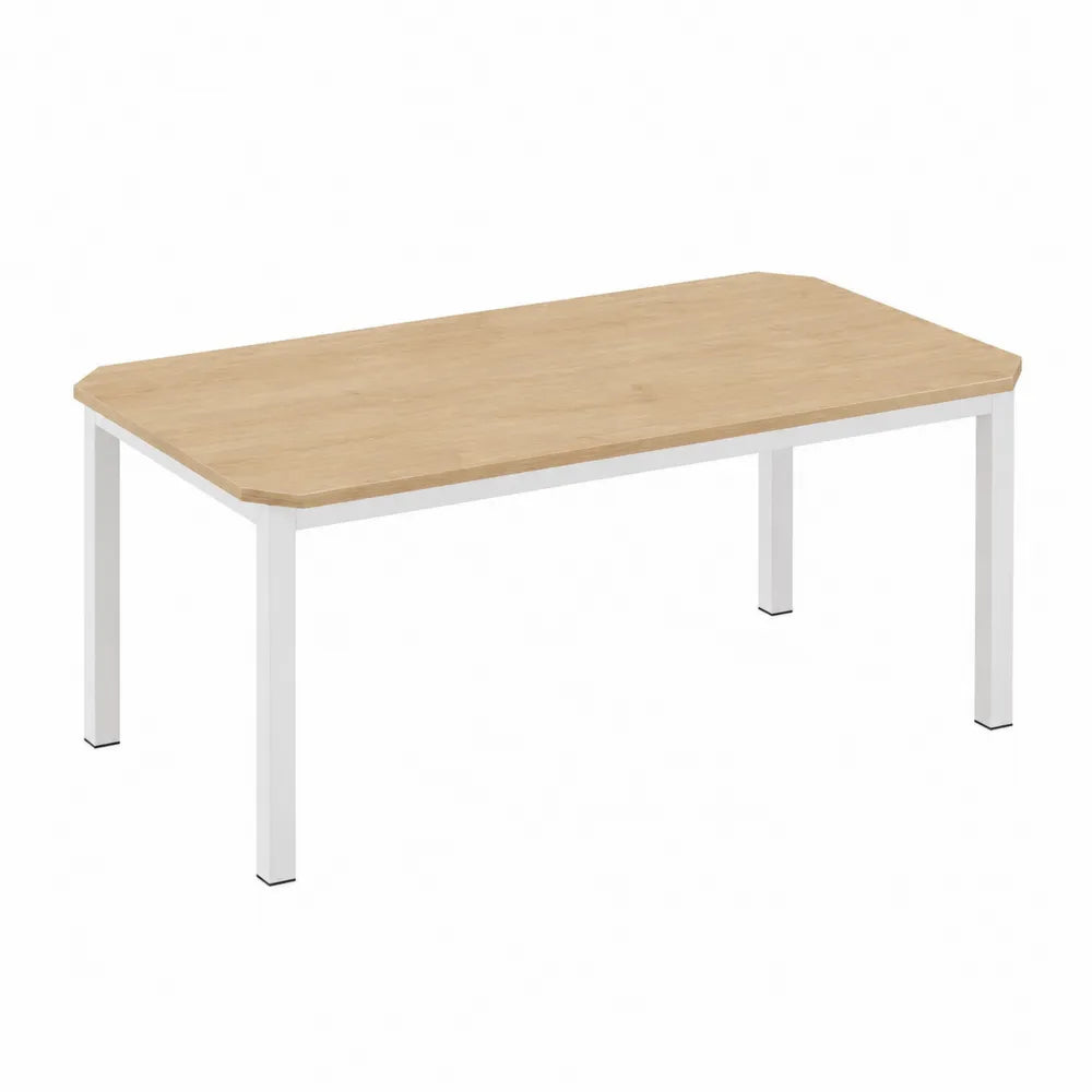 Mesa de comedor rectangular de madera contrachapada y metal 160x90x75 cm