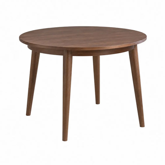 Mesa de comedor redonda de madera maciza marrón 120 cm