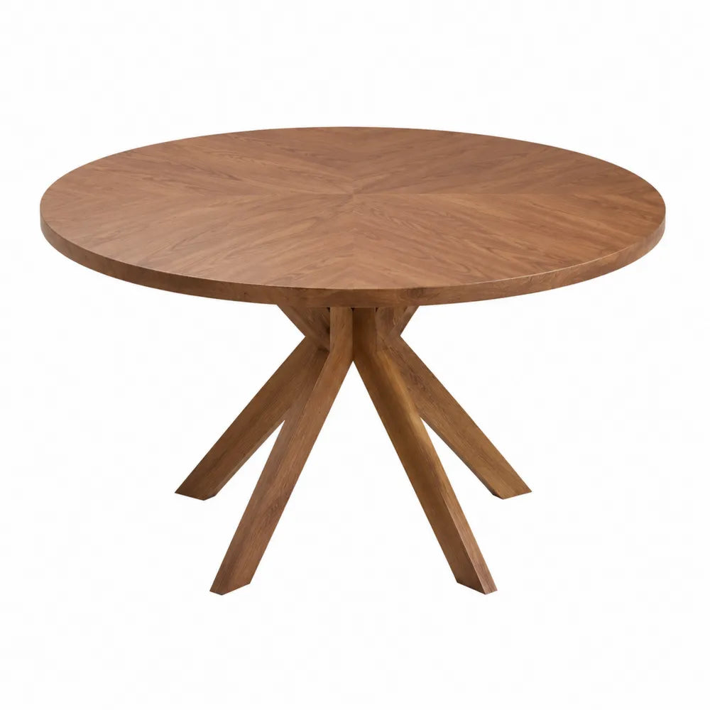 Mesa redonda de madera de roble maciza 120 cm