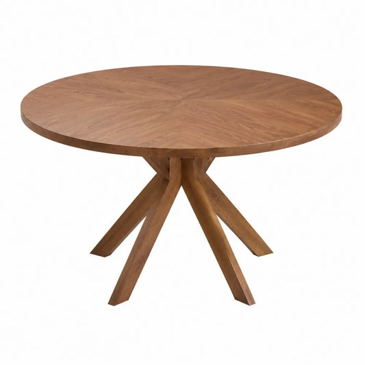 Mesa redonda de madera de roble maciza 120 cm