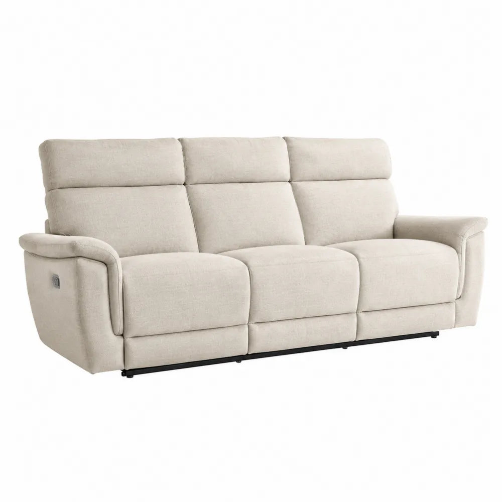 Sofá reclinable de 3 plazas de tela beige 200cm