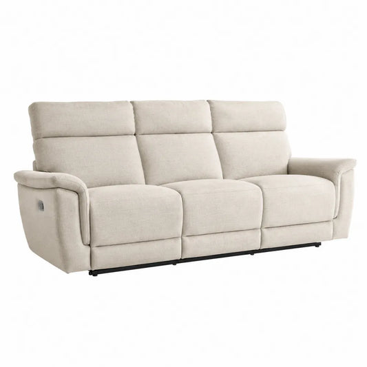 Sofá reclinable de 3 plazas de tela beige 200cm